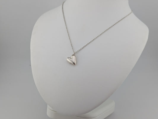 Puffy Sand Cast Heart Pendant