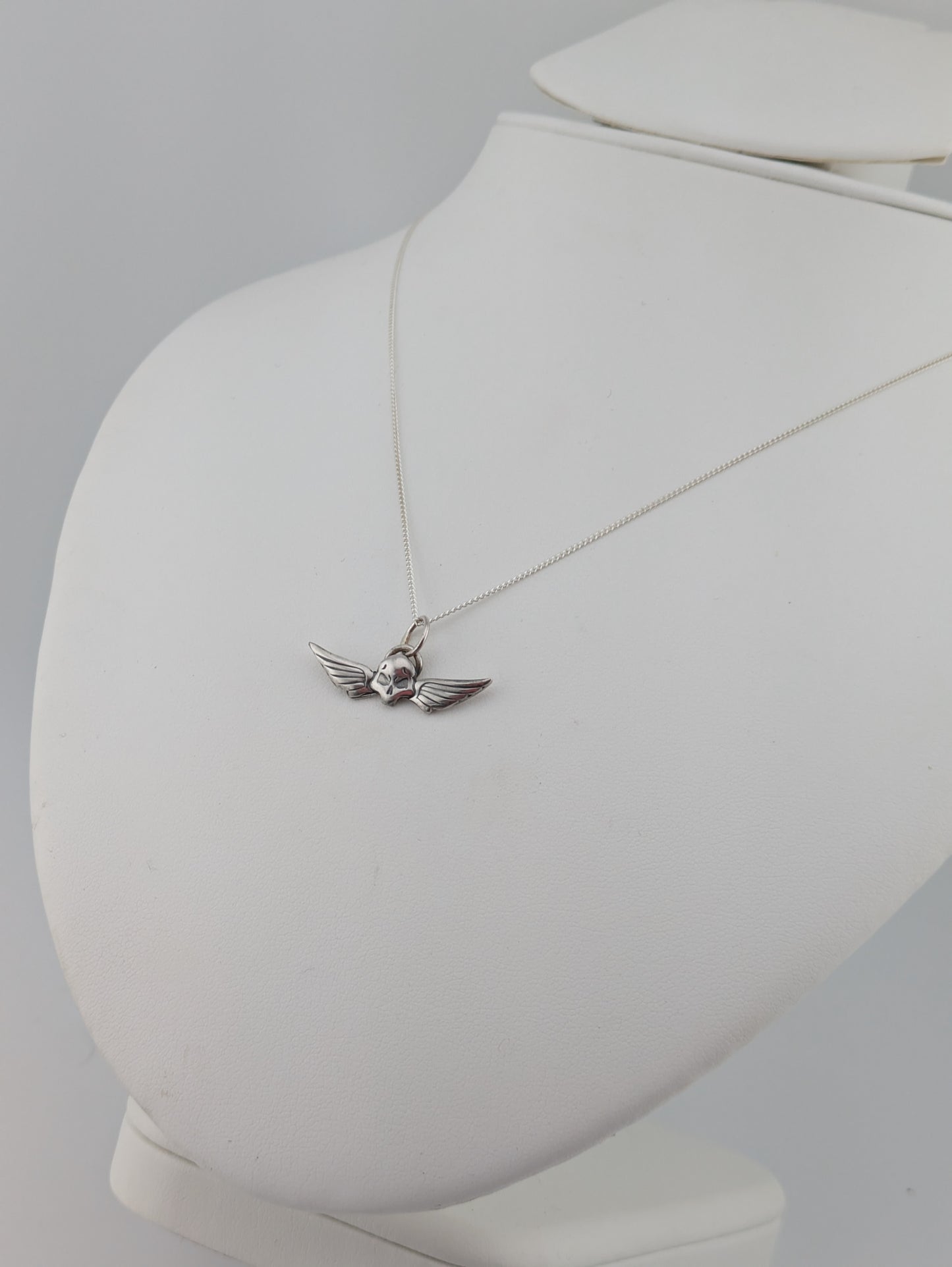 Sterling Silver Winged Skull Pendant