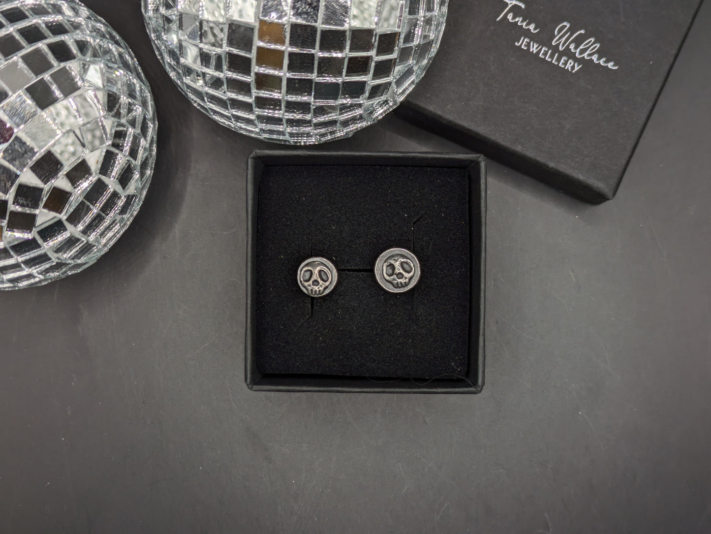 Solid Silver Skull Studs