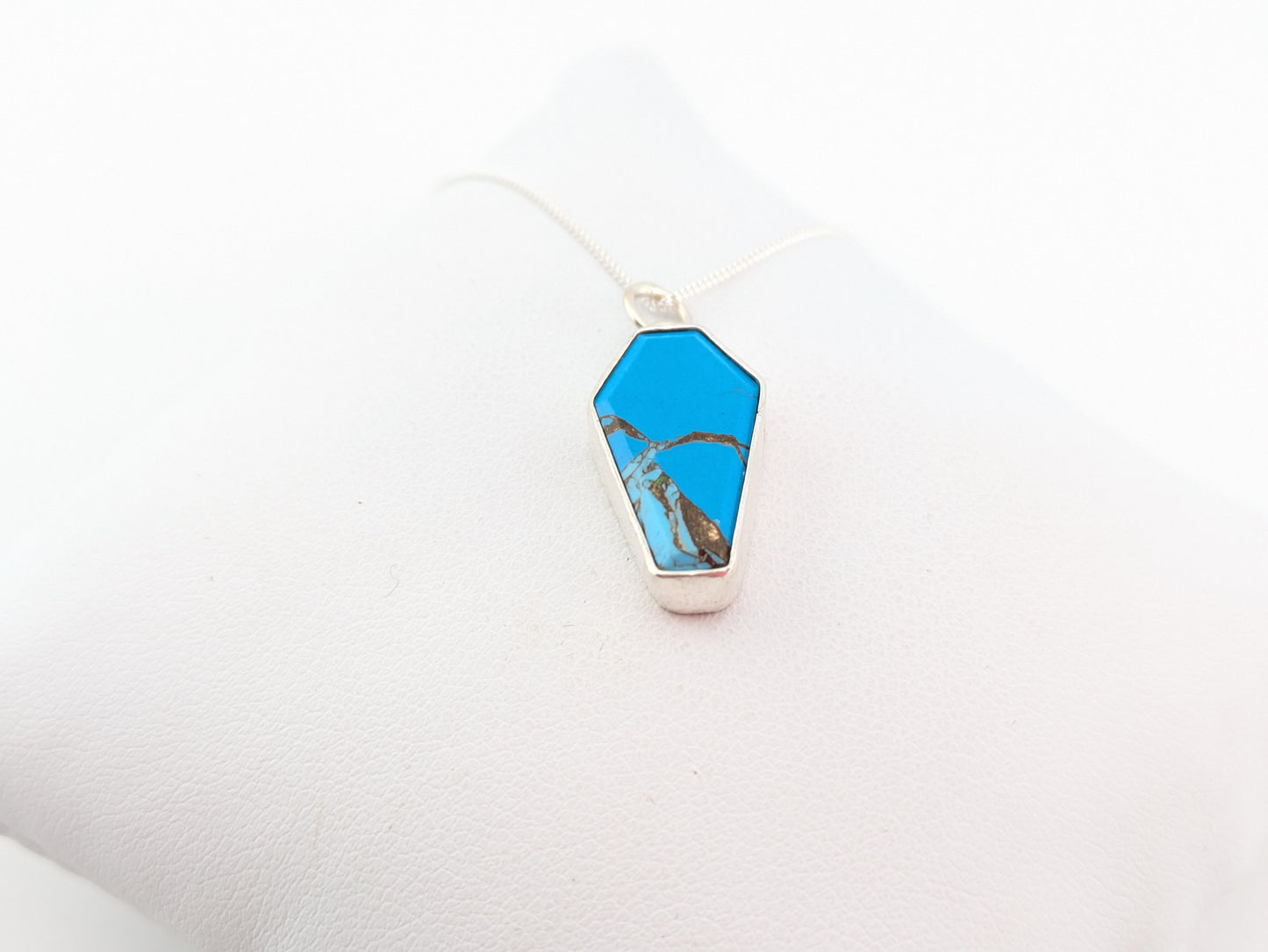 Blue Howlite Coffin Pendant