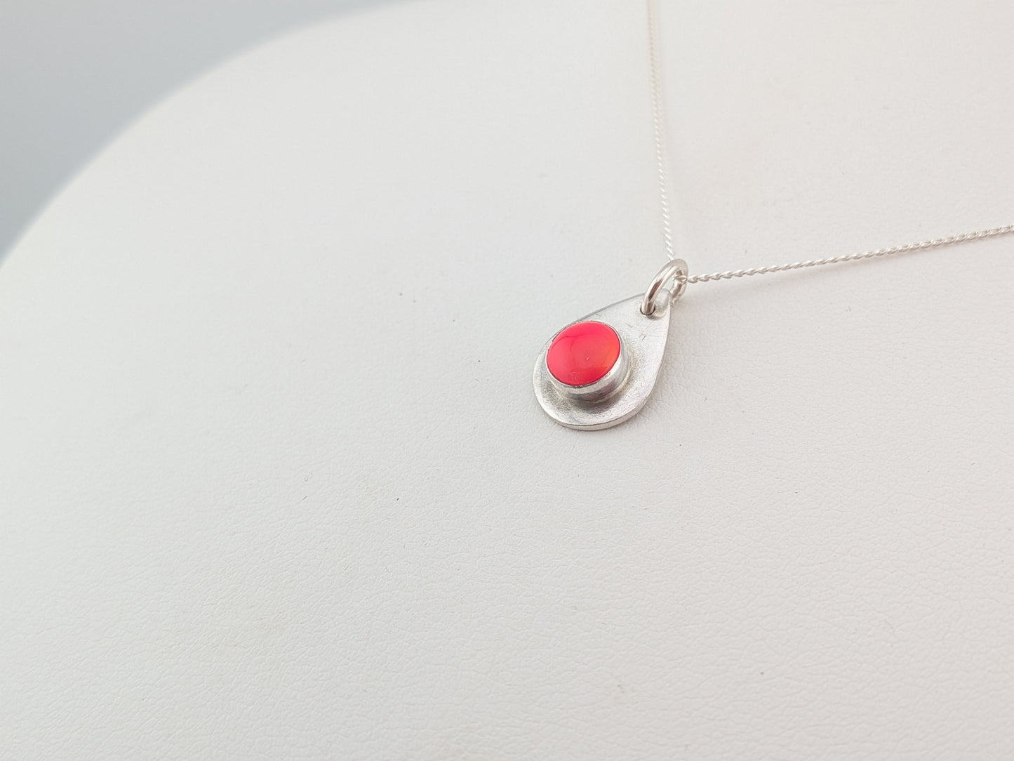Bright Iridescent Opal Teardrop Pendant