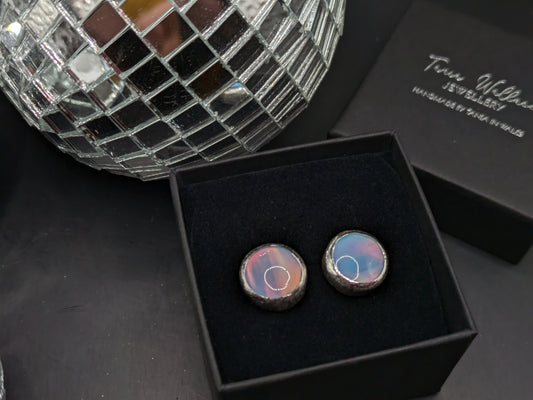 Baby Blue Aurora Opal Studs