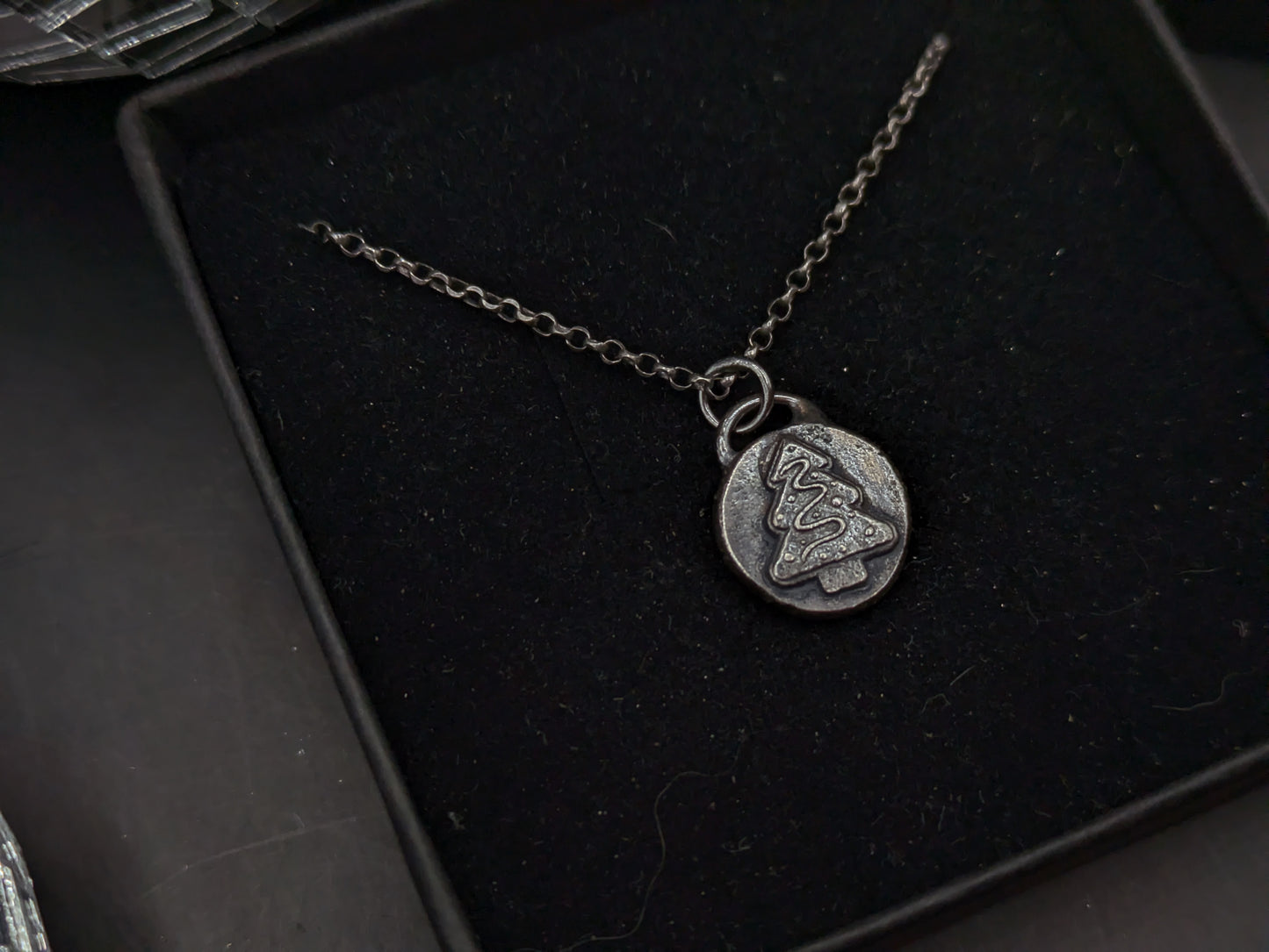 Darkened Christmas Cookie Necklace