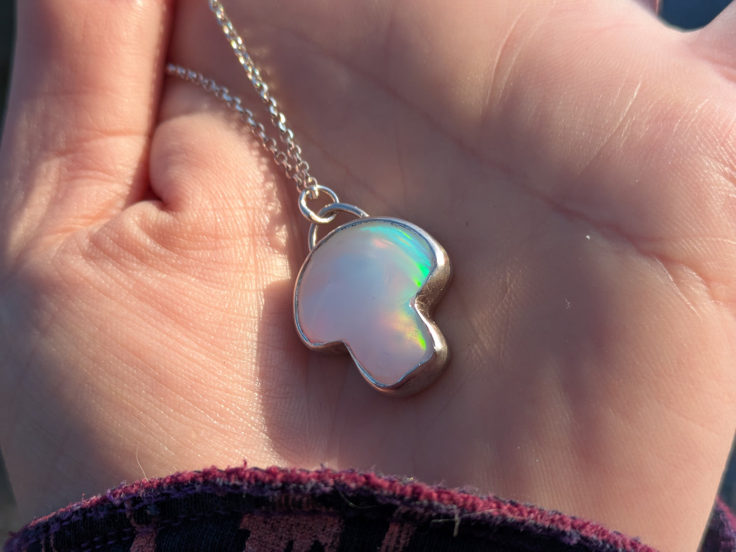 Aurora Opal Toadstool Pendant