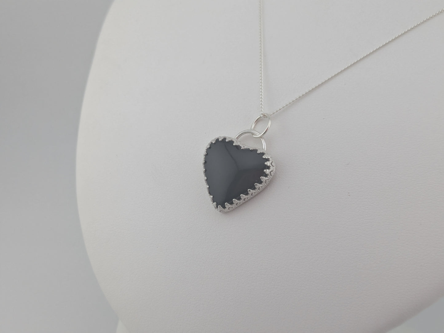 Black and Silver Pool Ball Heart
