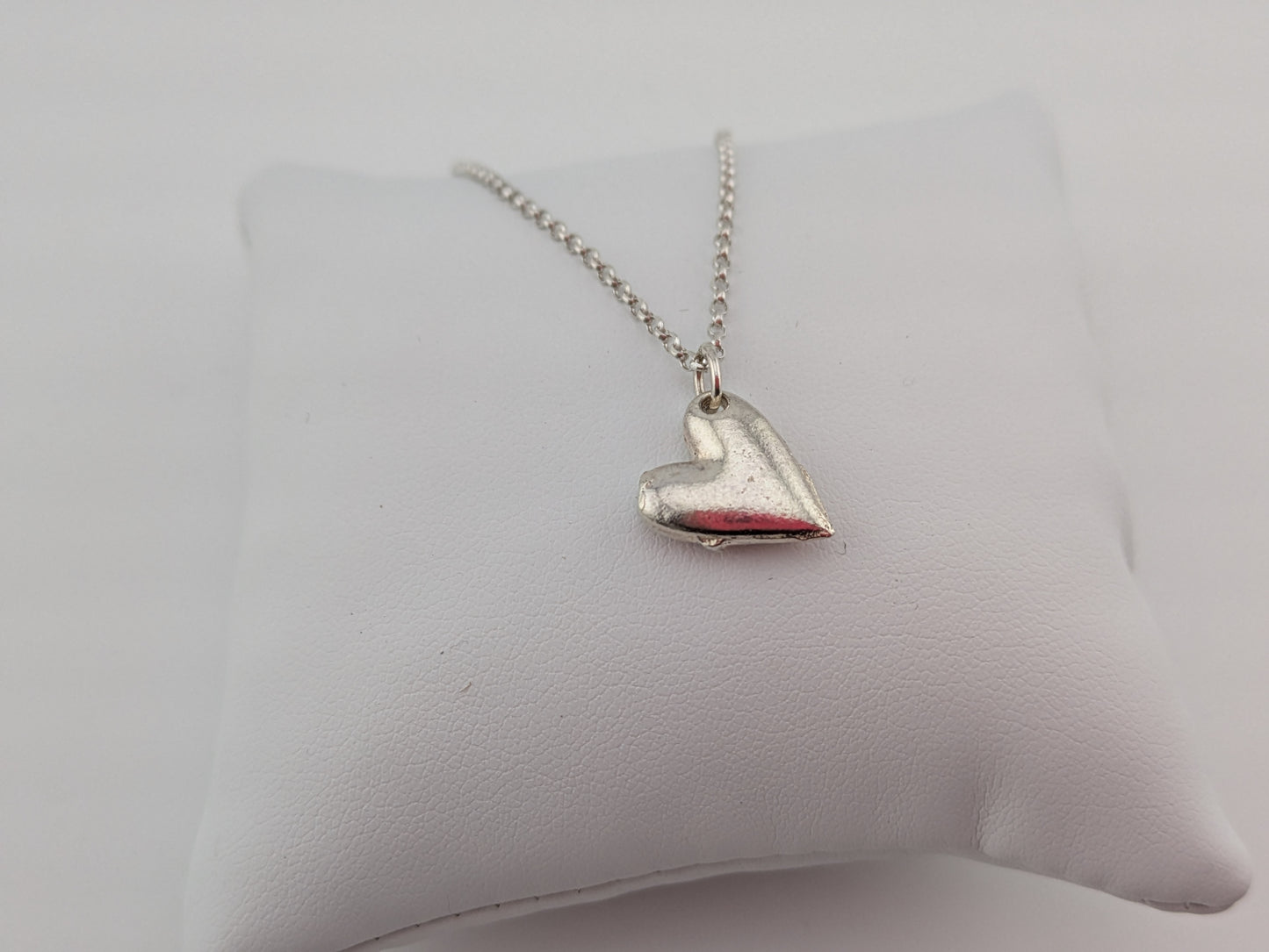 Puffy Sand Cast Heart Pendant