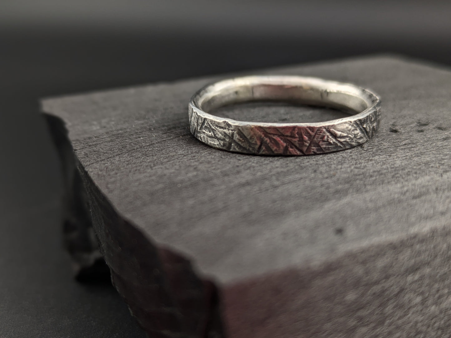 Thick band Textured Ring
