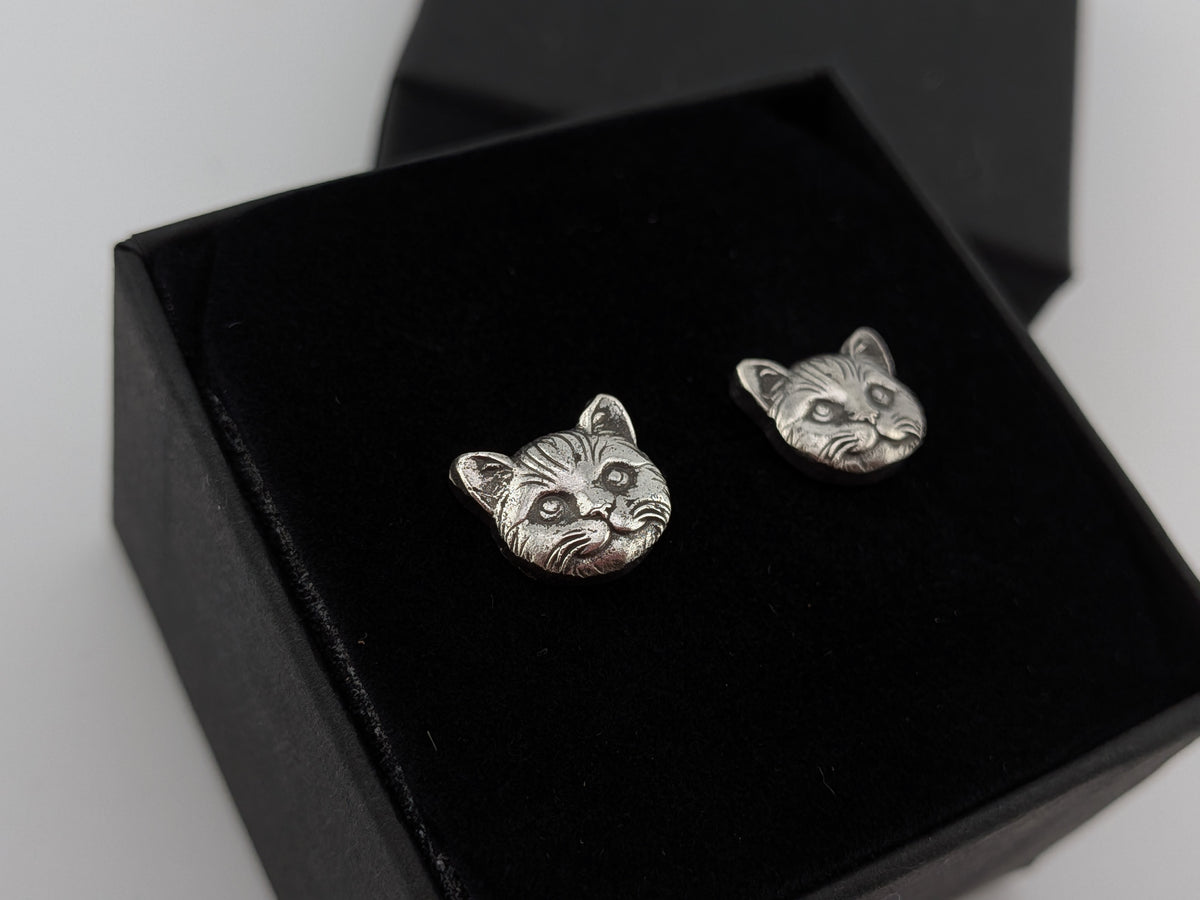 3D Cute Cat Studs