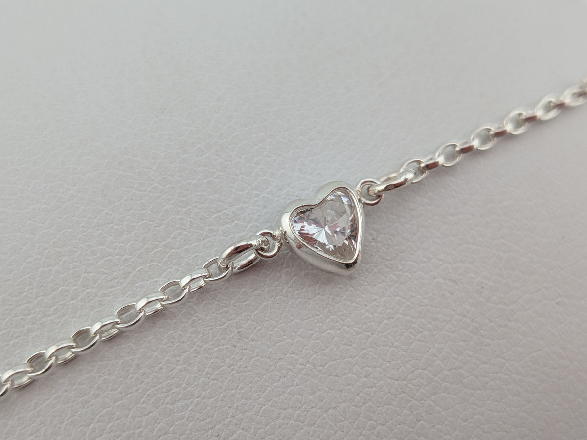 Cubic Zirconia Heart Bracelet