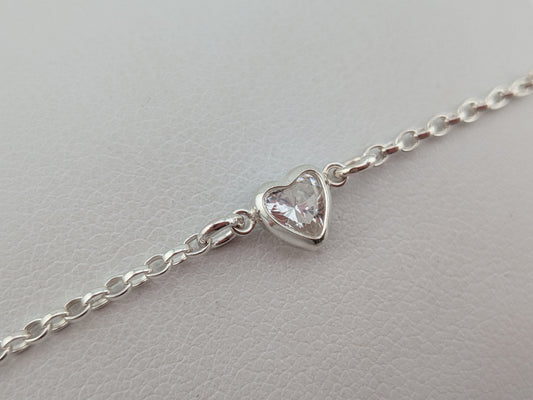 Cubic Zirconia Heart Bracelet