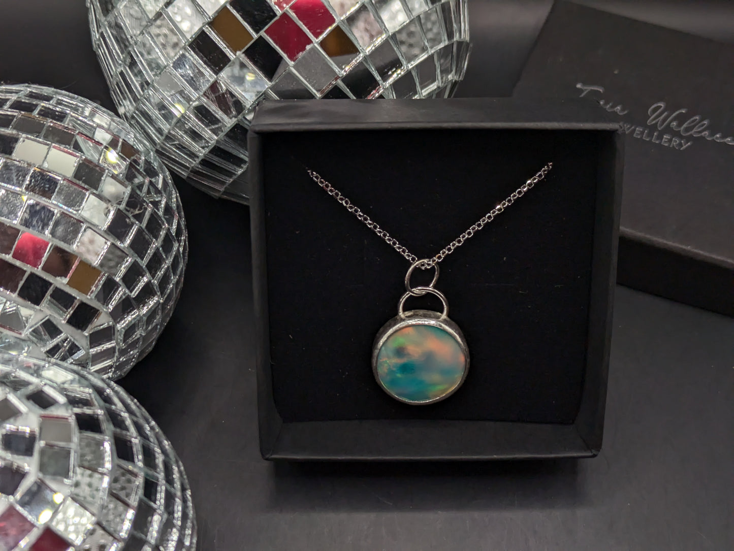 Sea Green Aurora Opal Necklace