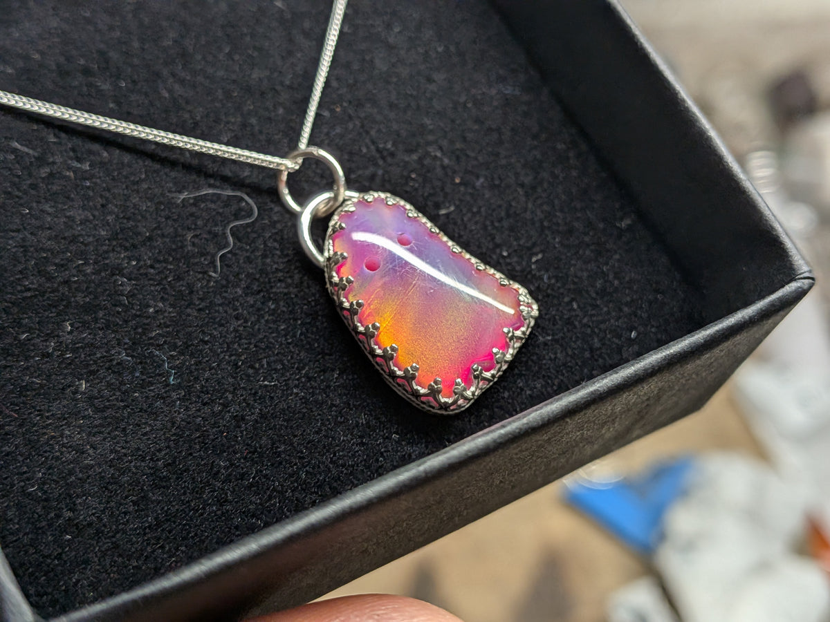 Iridescent Aurora Opal Ghost Pendant