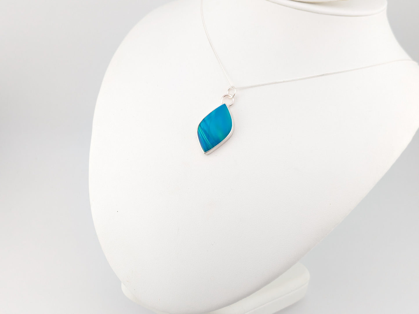 Blue Green Aurora Opal Pendant
