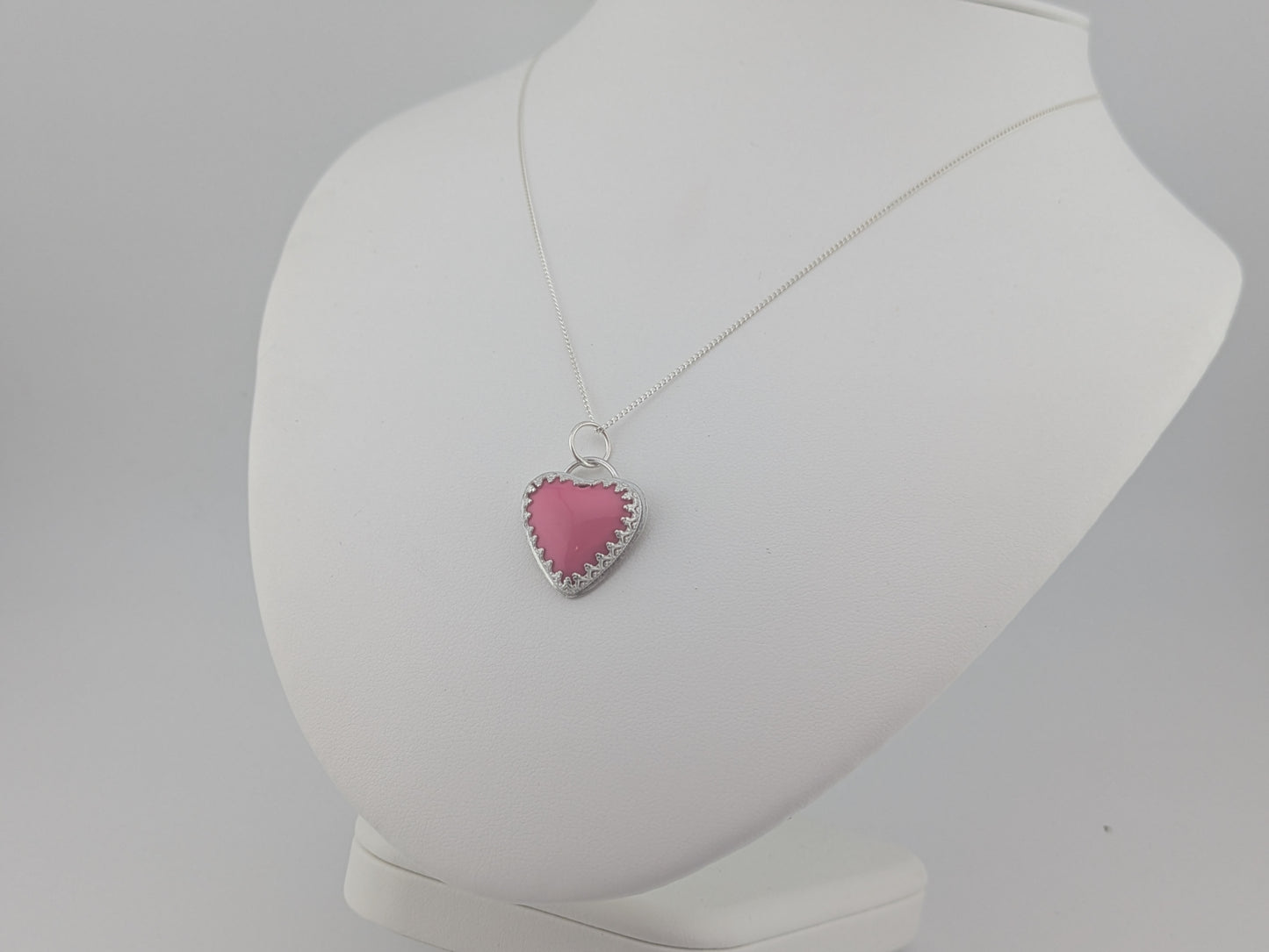 Pink Pool Ball Heart Pendant