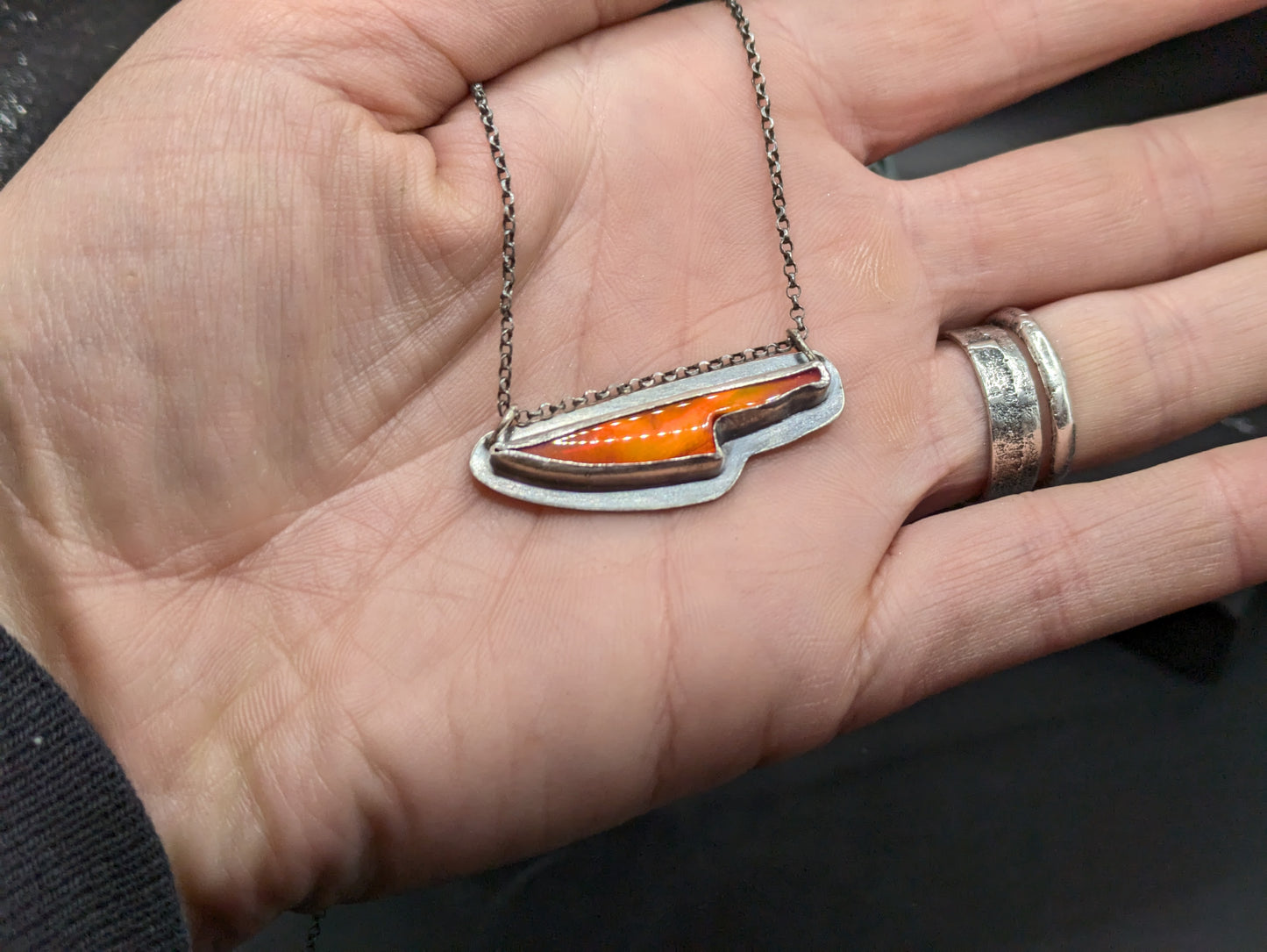 Aurora Opal Dagger Necklace