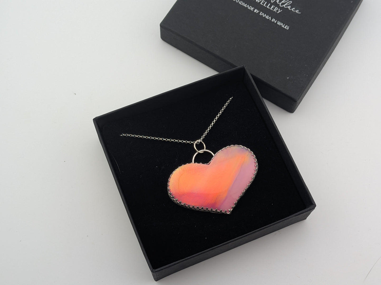 Very Large Aurora Opal Heart Pendant