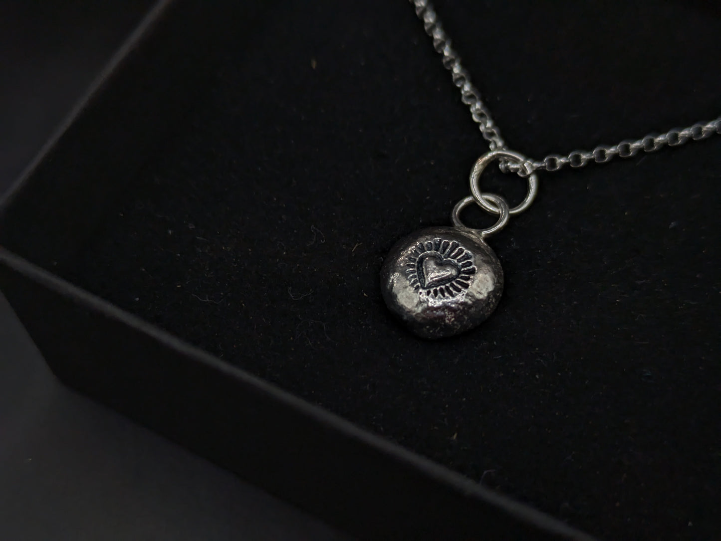 Molten Silver Heart Pendant