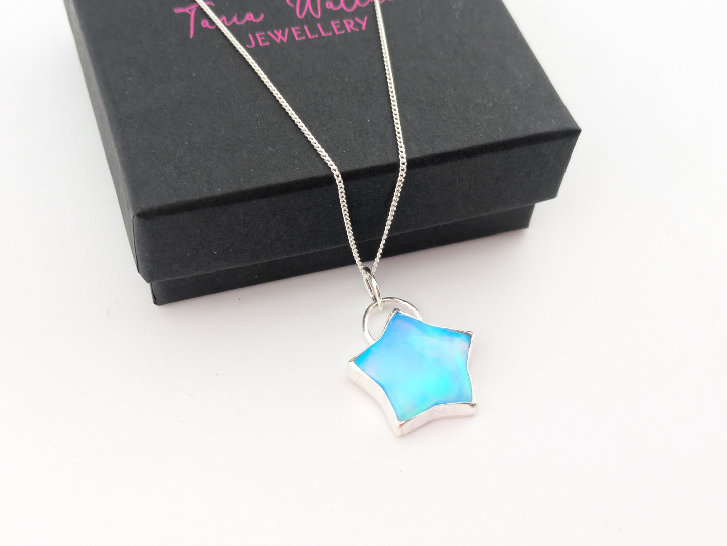 Blue/Green Aurora Opal Star Pendant