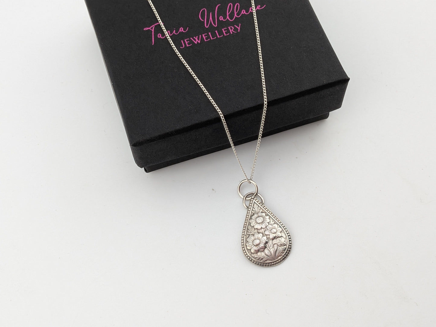 Boho Flower Teardrop Pendant