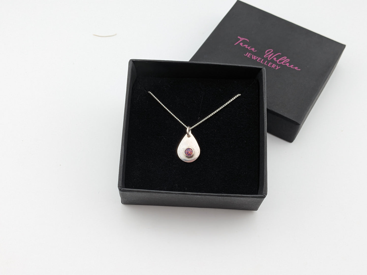 Purple Opal Teardrop Pendant