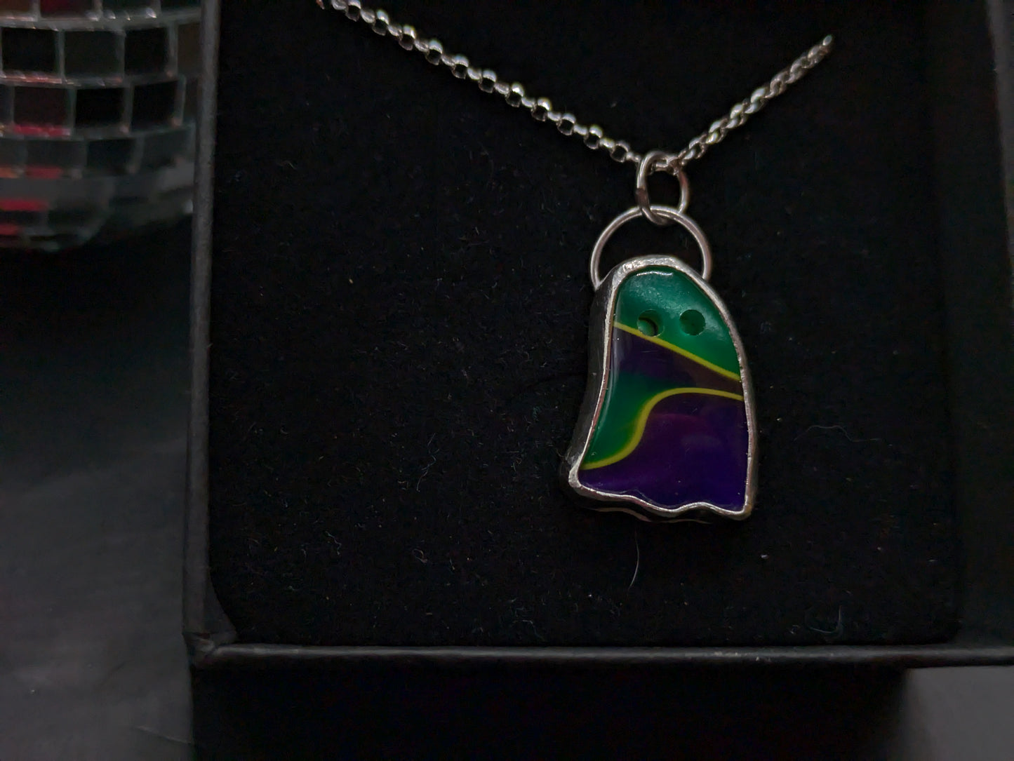 Green and Purple Ghost Pendant