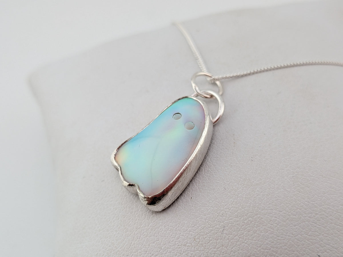 Iridescent Aurora Opal Ghost Pendant