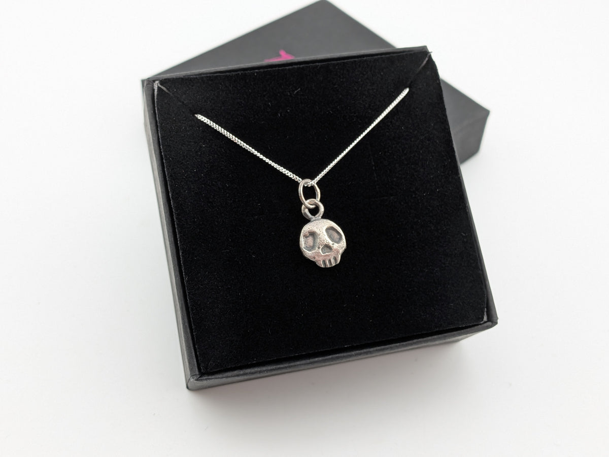Solid Silver Skull Pendant