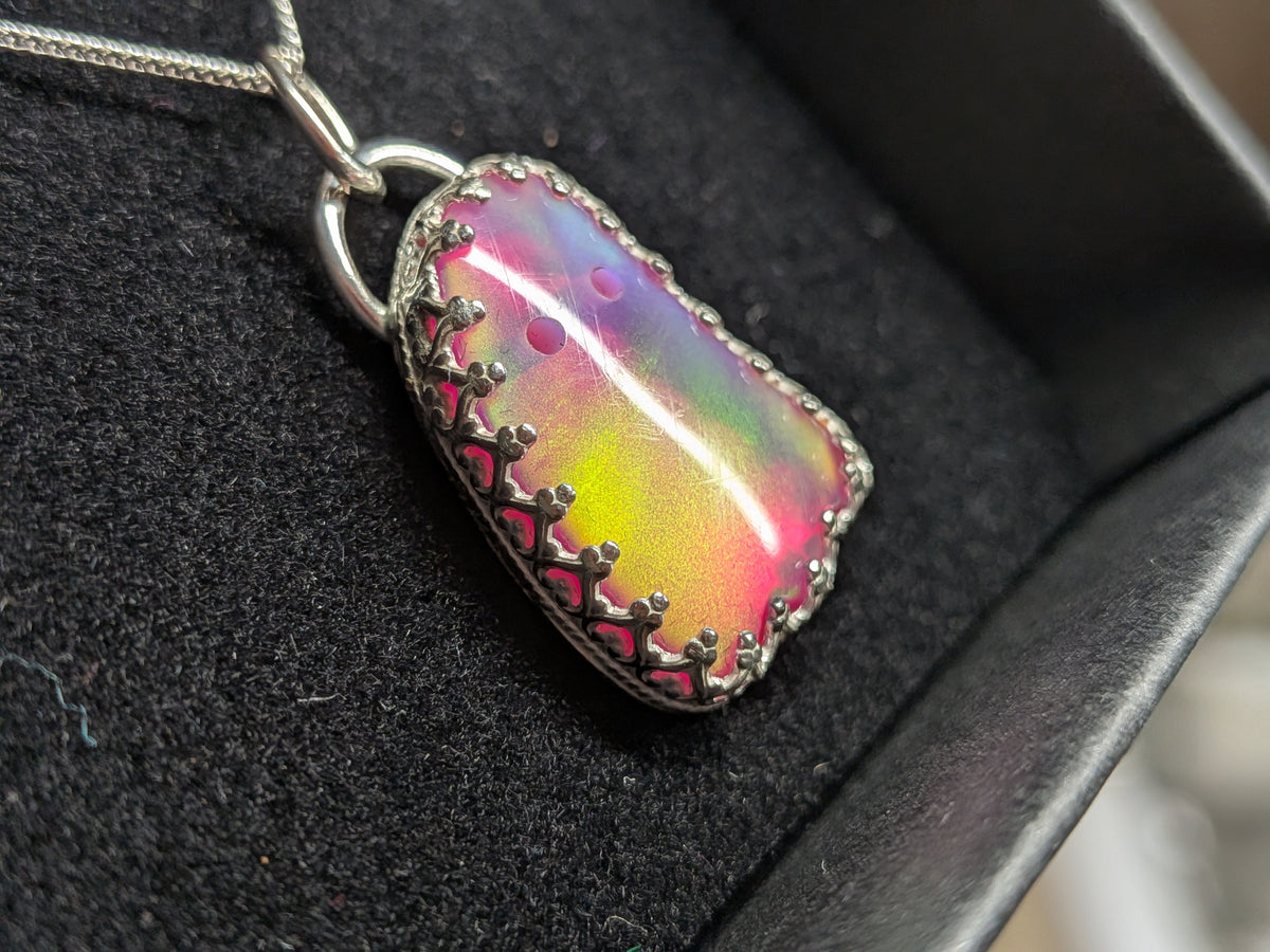 Iridescent Aurora Opal Ghost Pendant