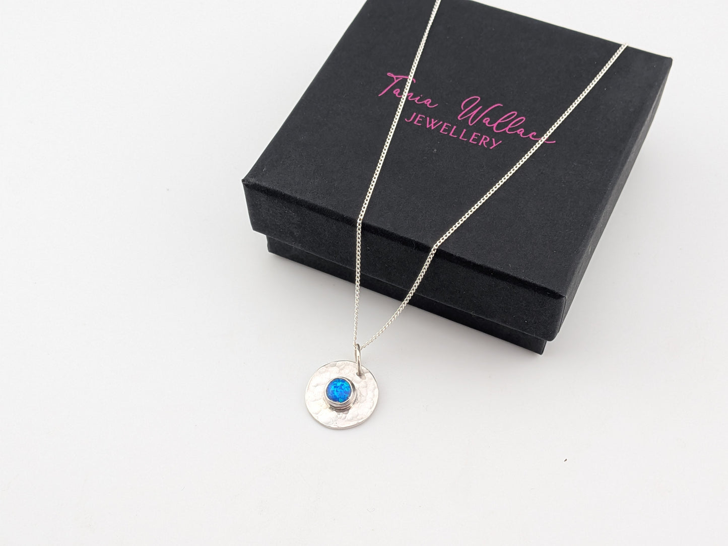 Ocean Blue Synthetic Opal Pendant