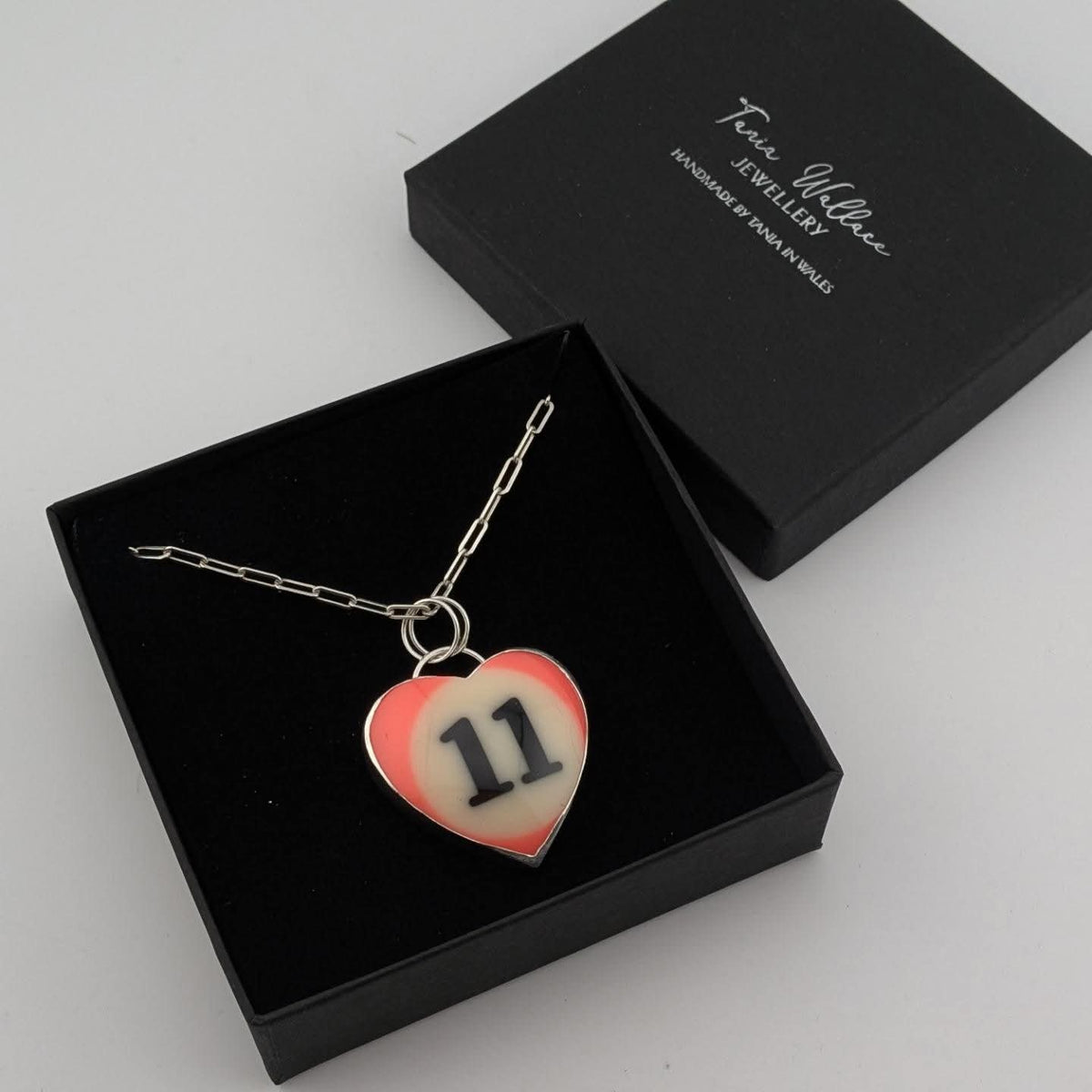Pink/Orange #11 Pool Ball Pendant