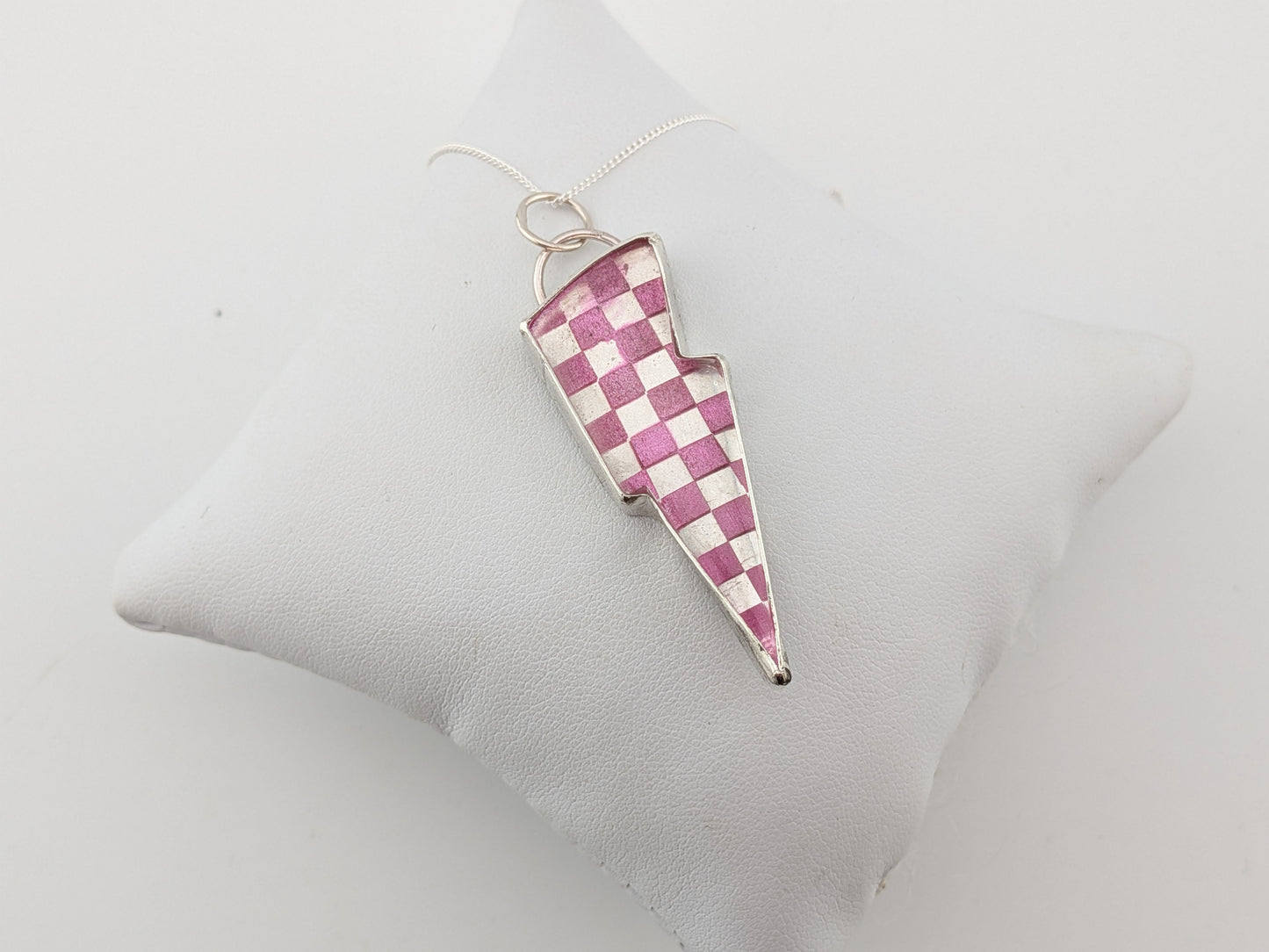 Pink Checkerboard Pendant