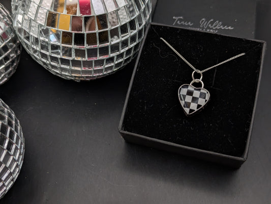 Checkerboard Heart Pendant