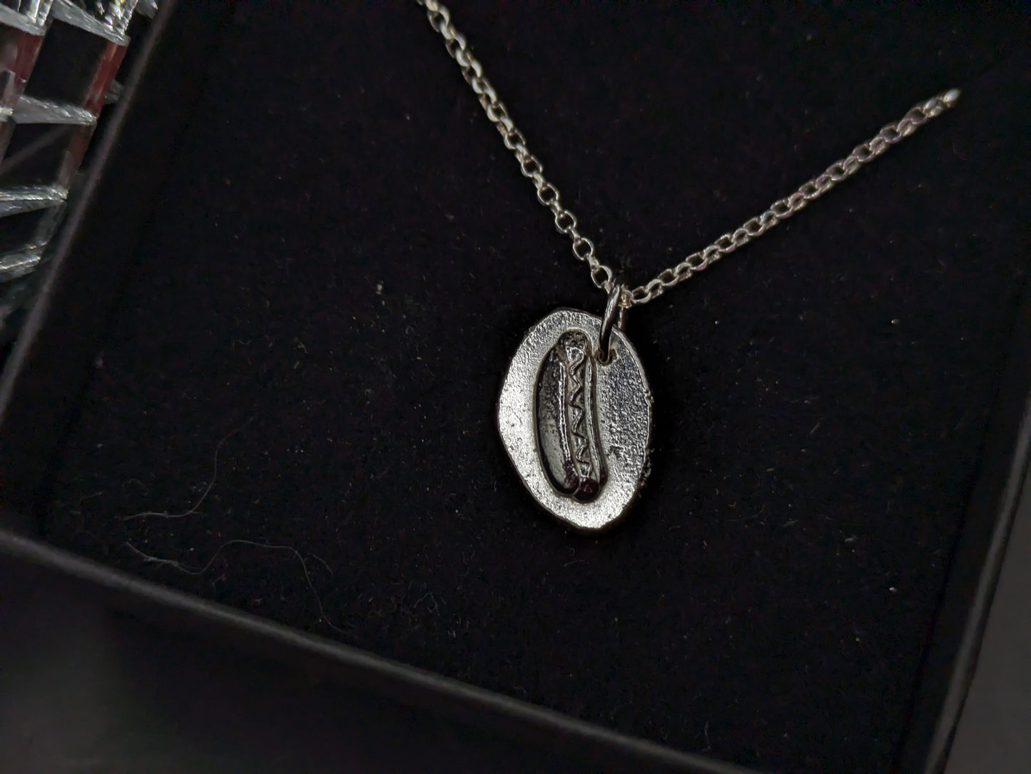 Solid Silver Hotdog Pendant