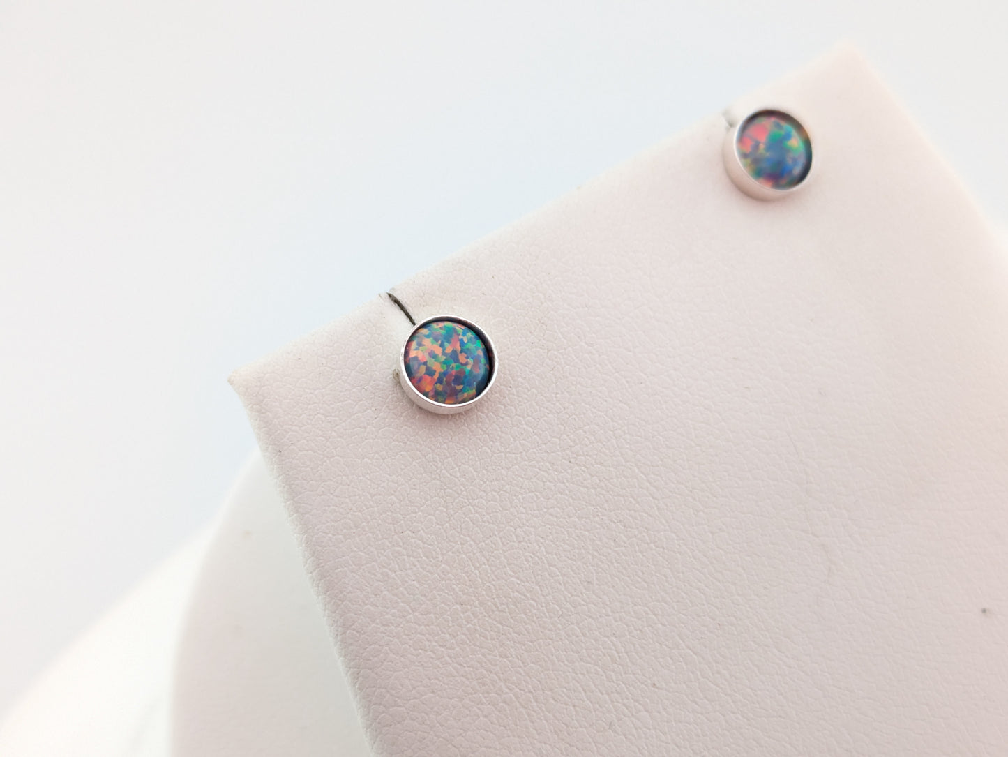 Aegean Blue Lab Opal Sterling Silver Studs