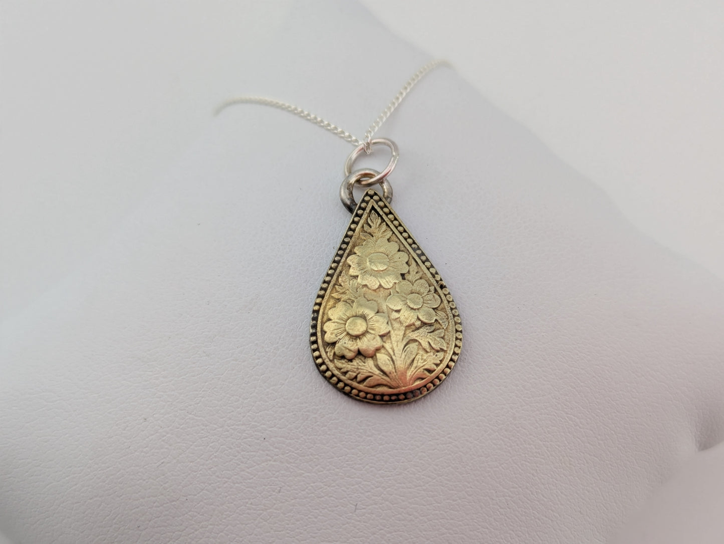 Brass Teardrop Boho Pendant