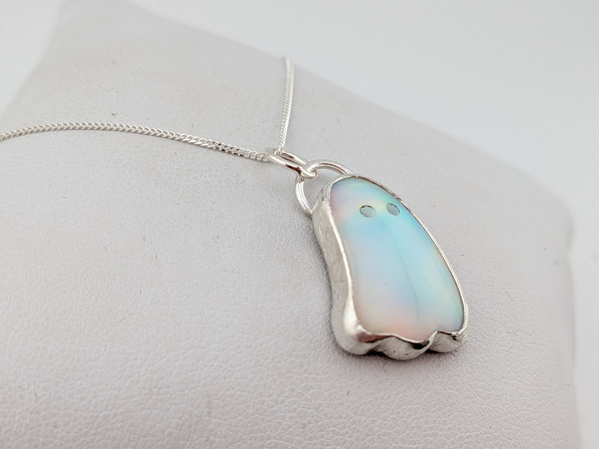 Iridescent Aurora Opal Ghost Pendant