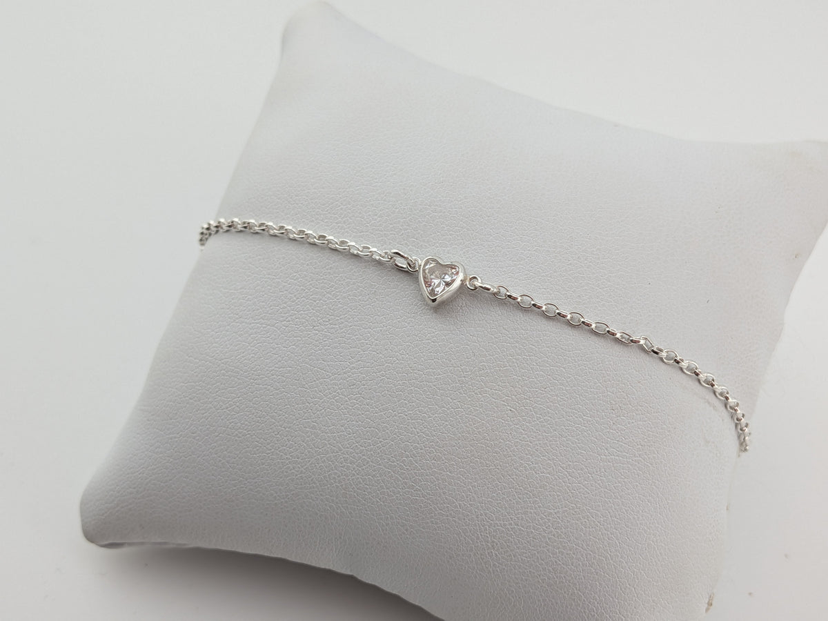 Cubic Zirconia Heart Bracelet