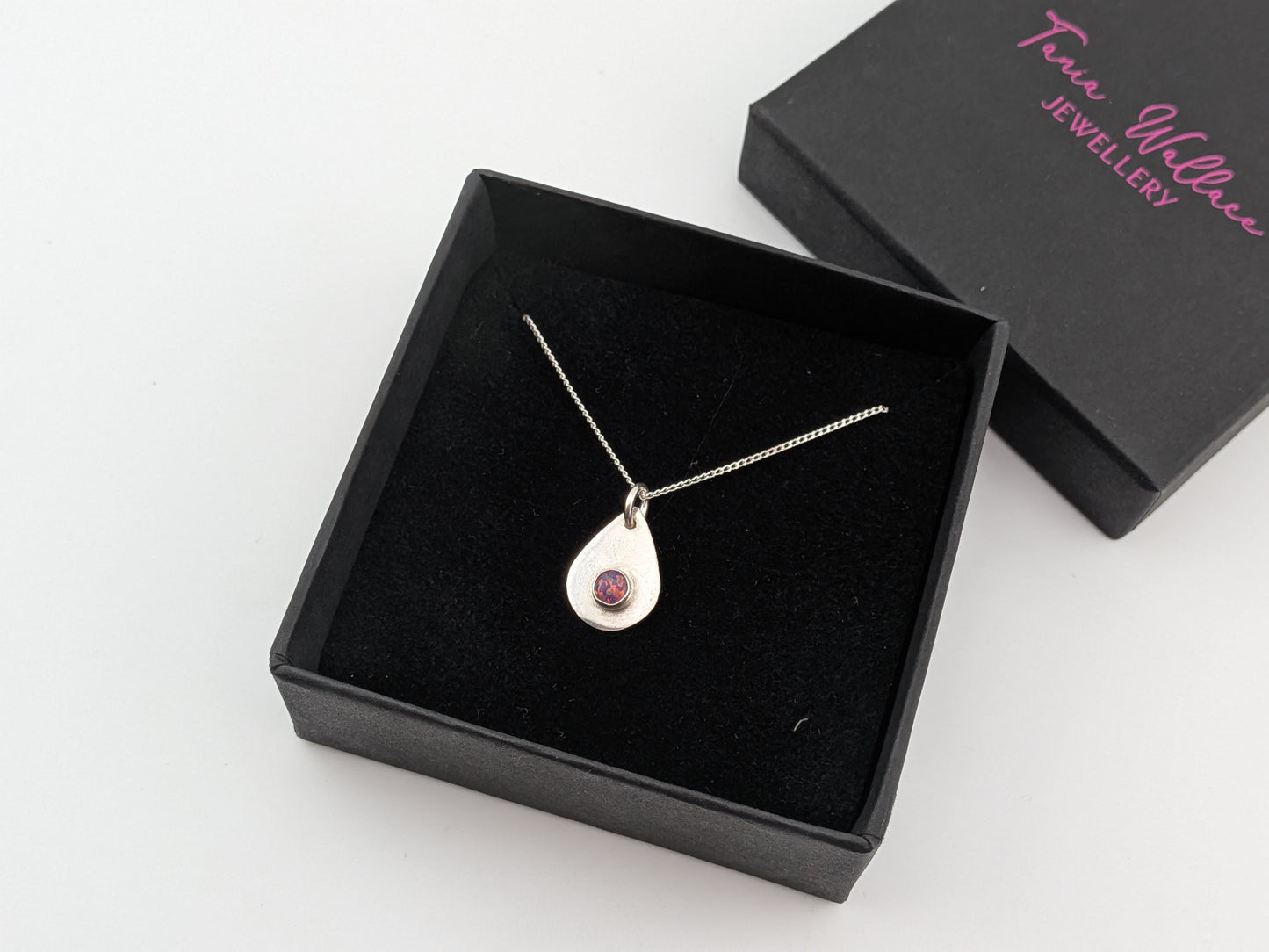 Purple Opal Teardrop Pendant