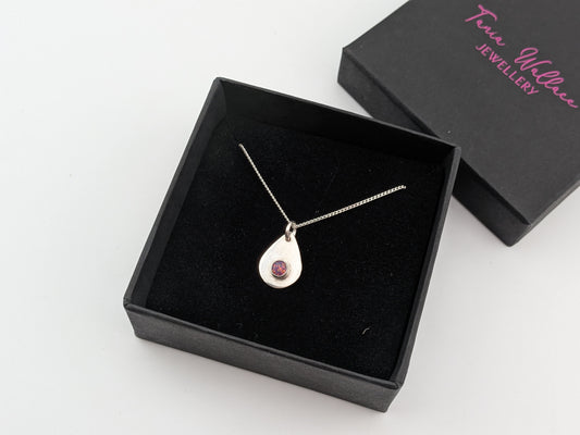 Purple Opal Teardrop Pendant