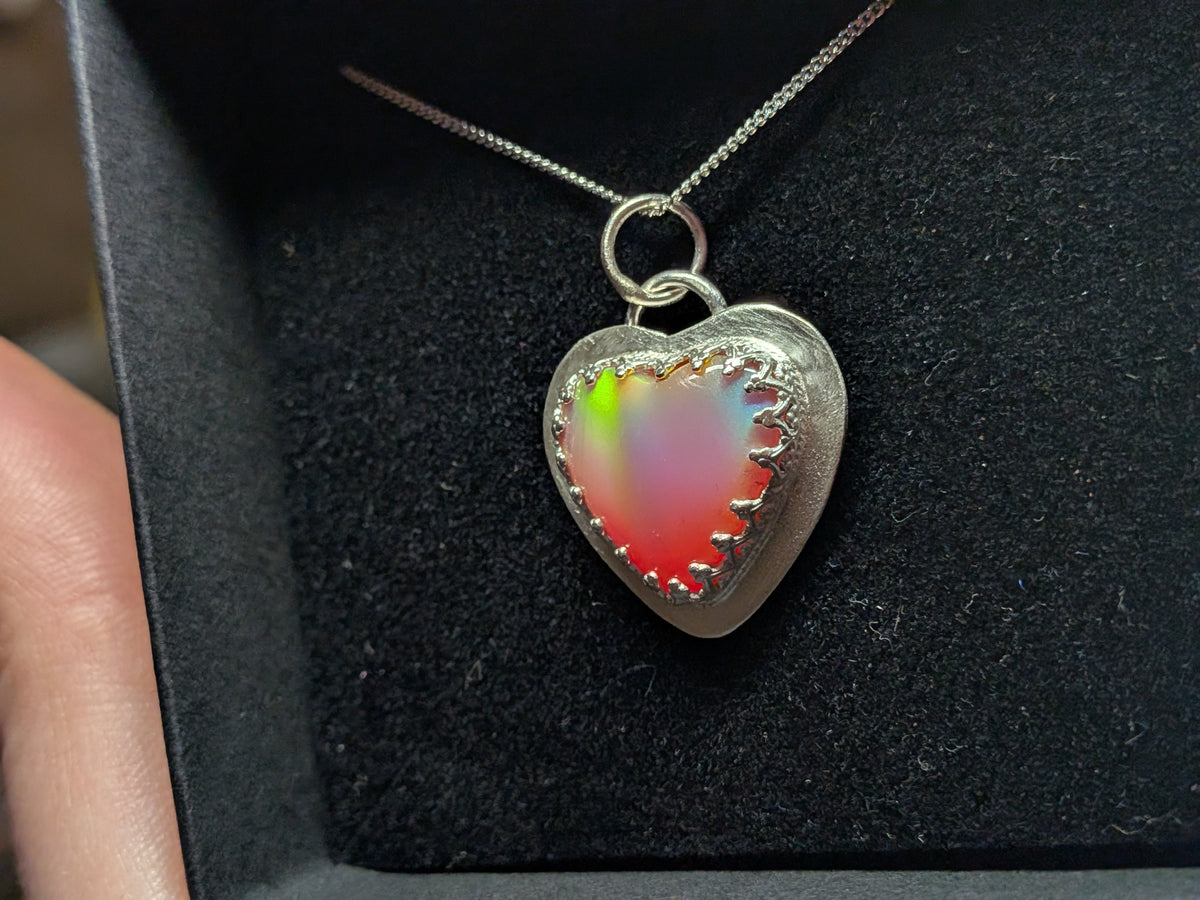 Aurora Opal Heart Pendant