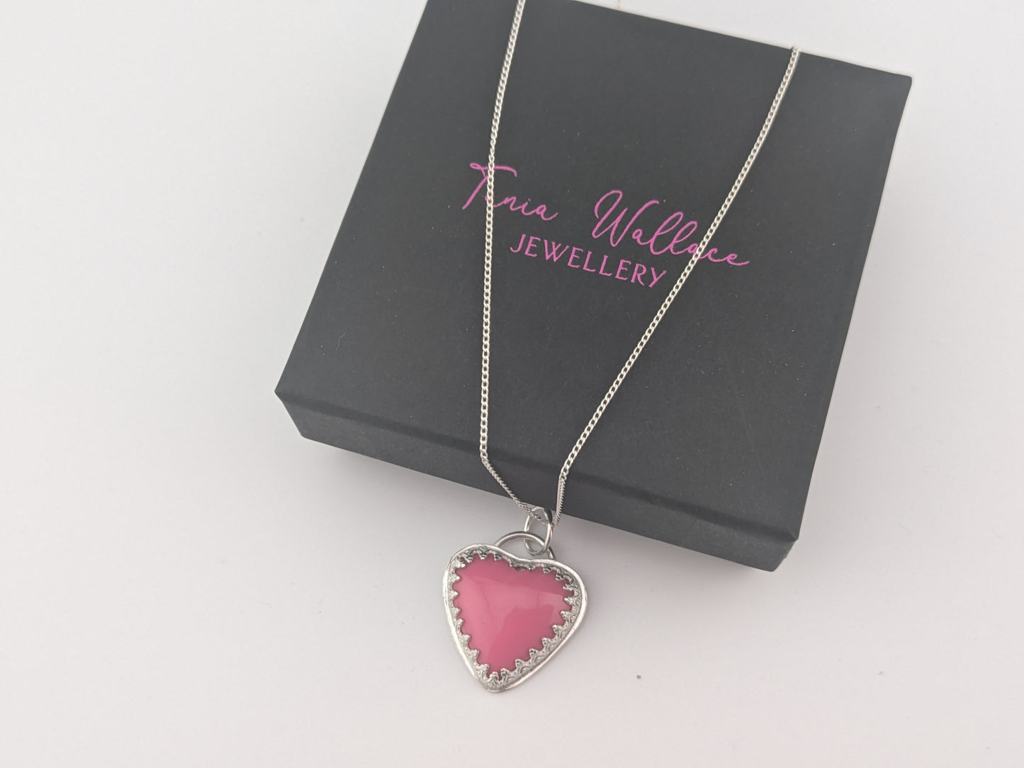Pink Pool Ball Heart Pendant
