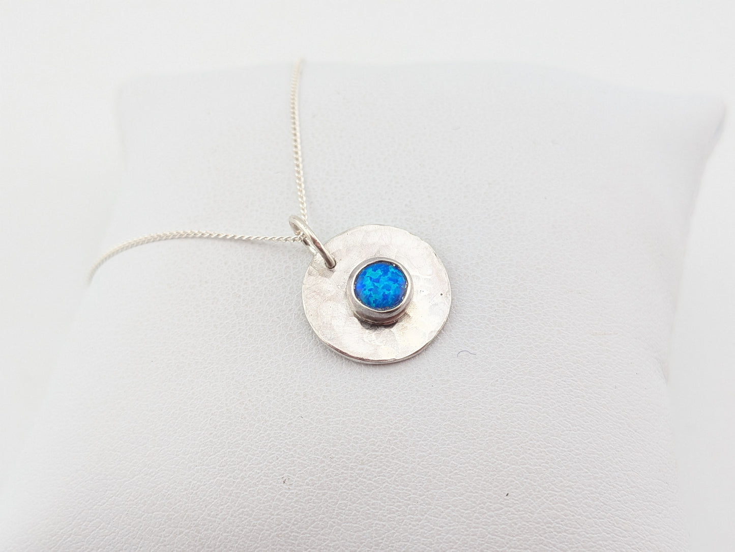 Ocean Blue Synthetic Opal Pendant