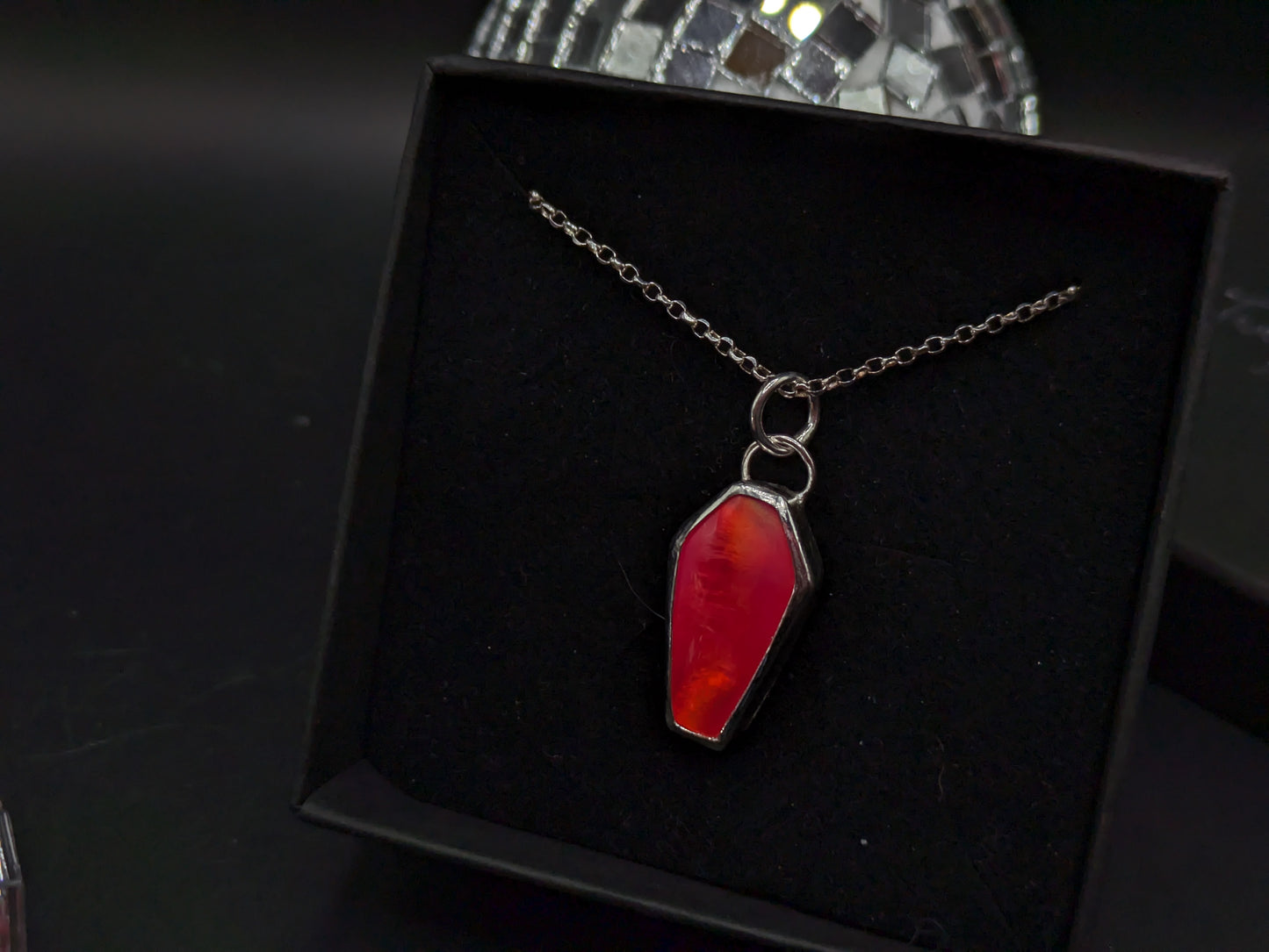 Bright Aurora Opal Coffin Pendant