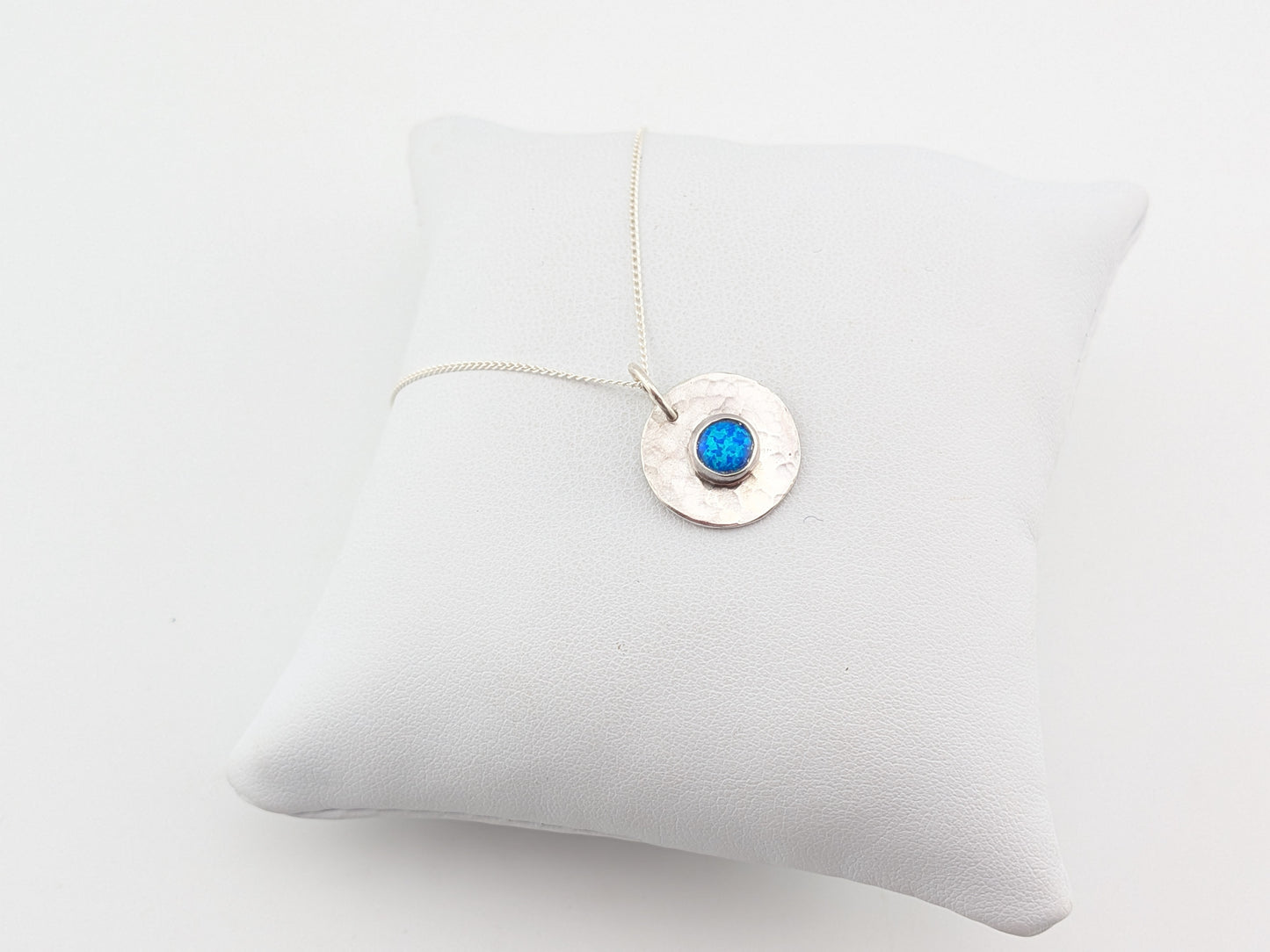 Ocean Blue Synthetic Opal Pendant