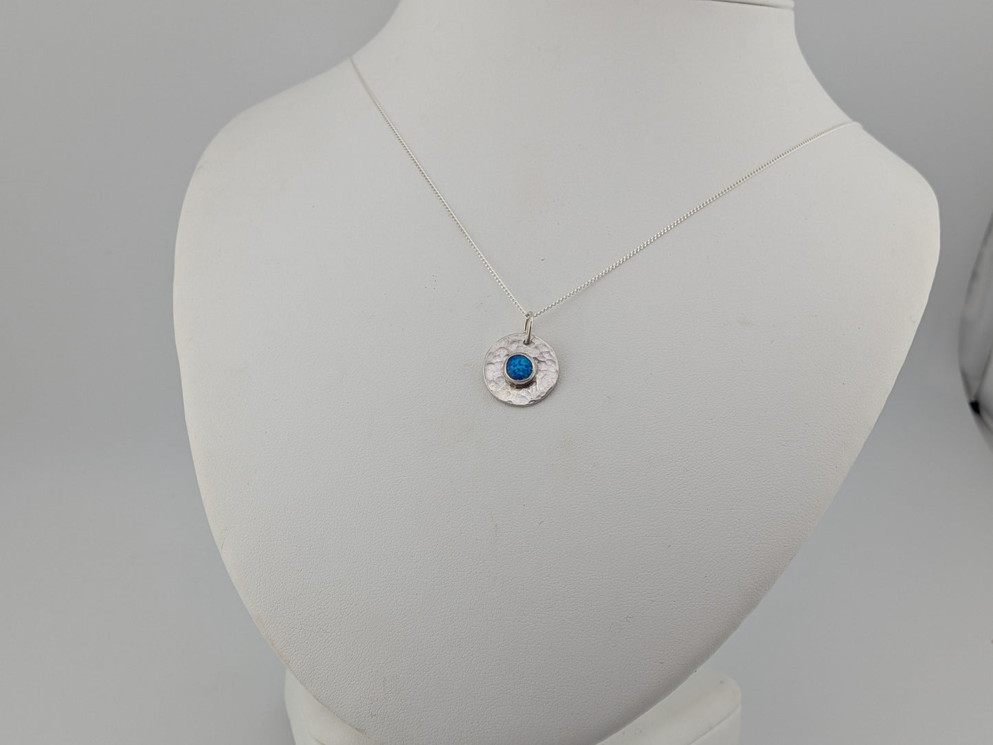 Ocean Blue Synthetic Opal Pendant