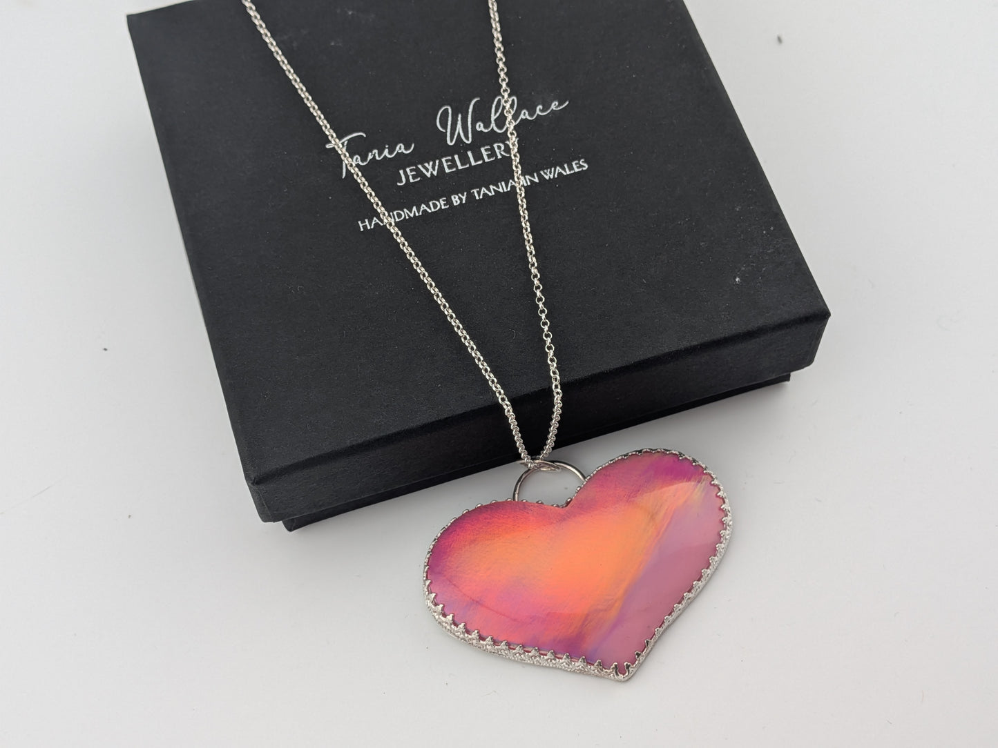 Very Large Aurora Opal Heart Pendant