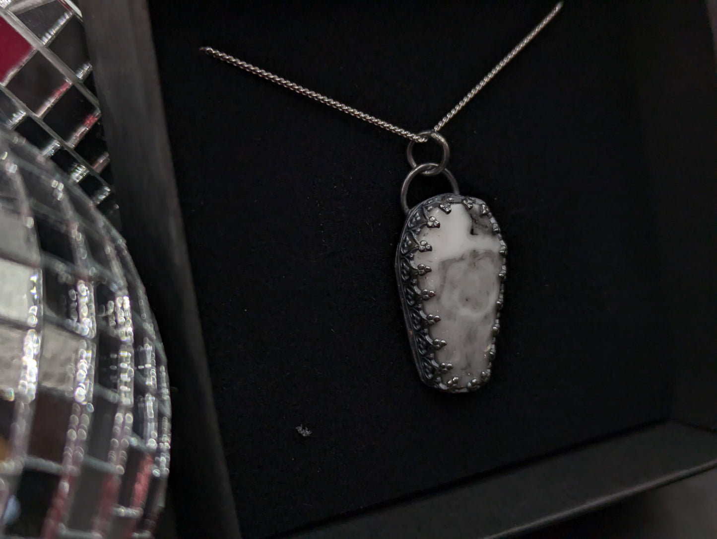 Tombstone Look Coffin Pendant