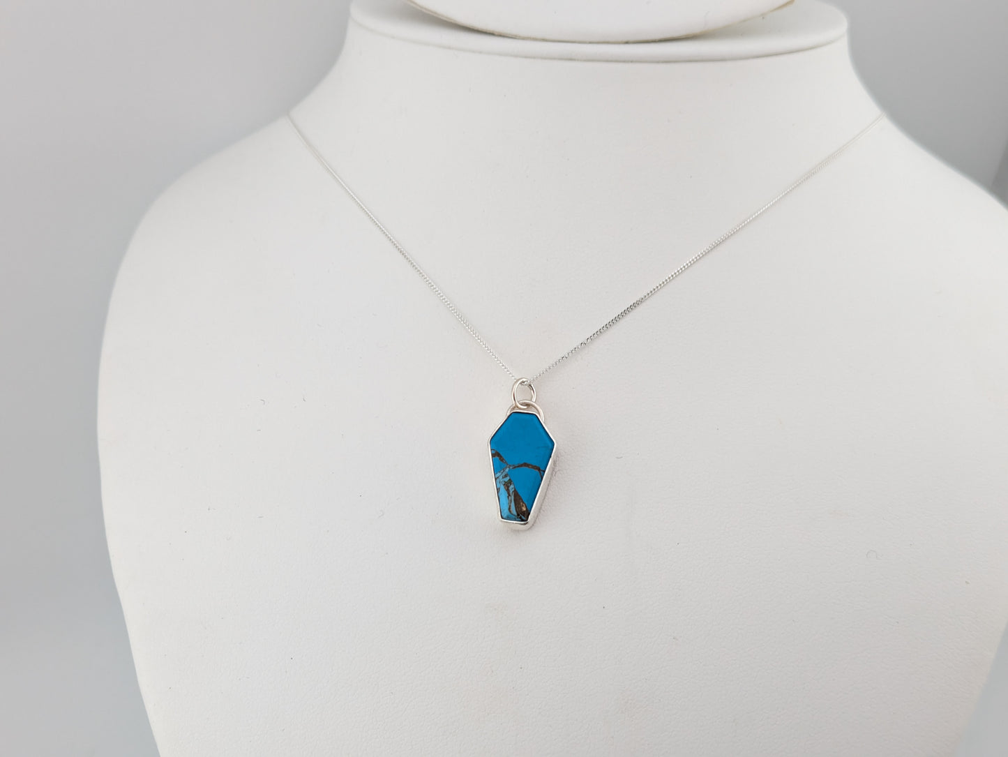 Blue Howlite Coffin Pendant