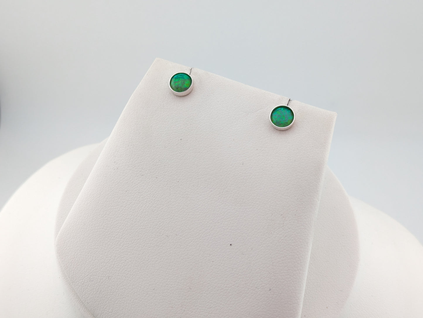 Green Lab Opal Sterling Silver Studs