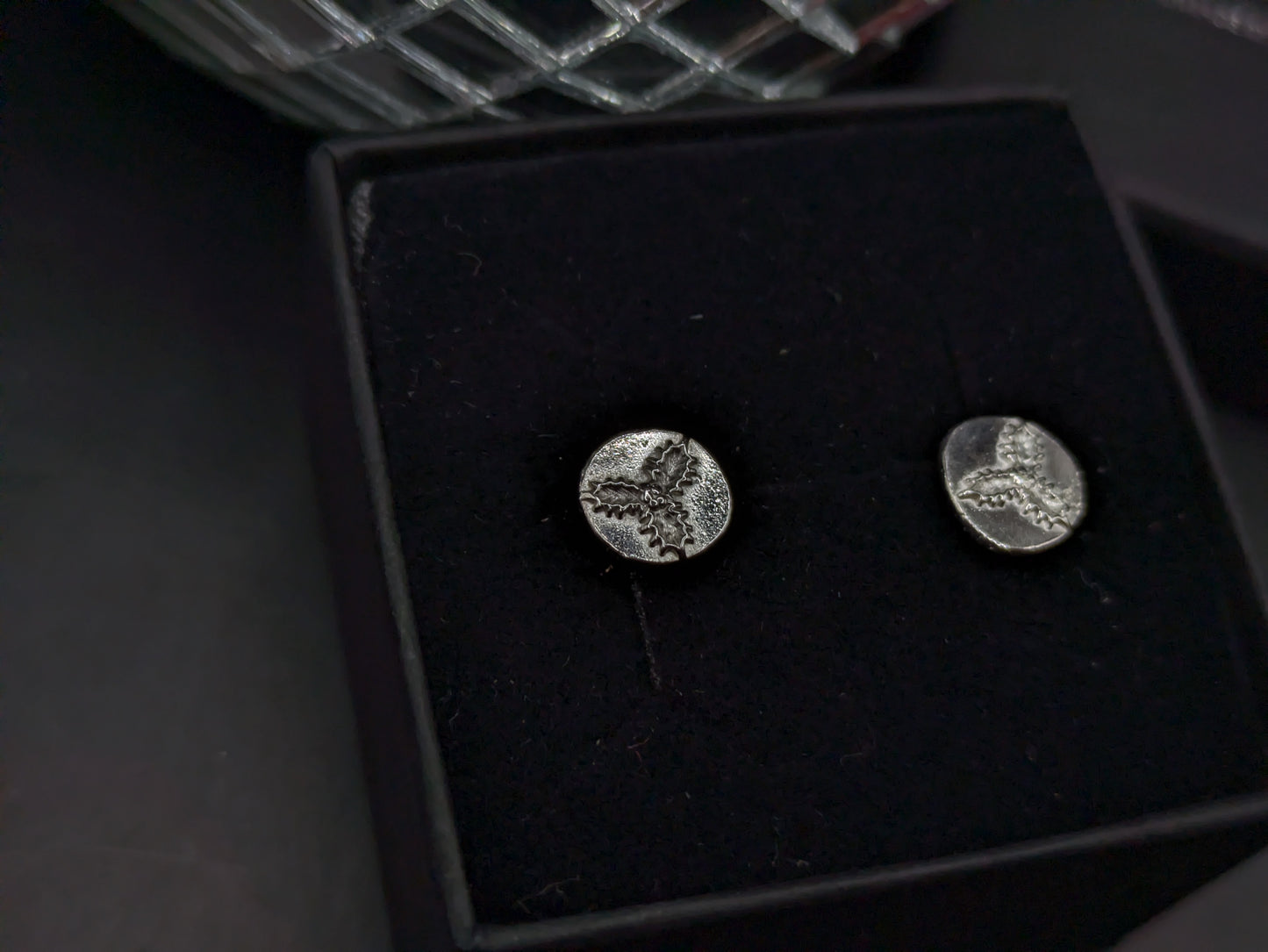 Solid Silver Holly Leaf Studs